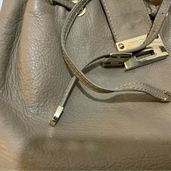 Jimmy Choo [Authentic] Ryad Sandy Brown Leather Flip Lock Crossbody Bag - Picture 16 of 16